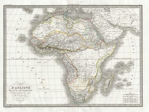 1831 Lapie Map of Africa
