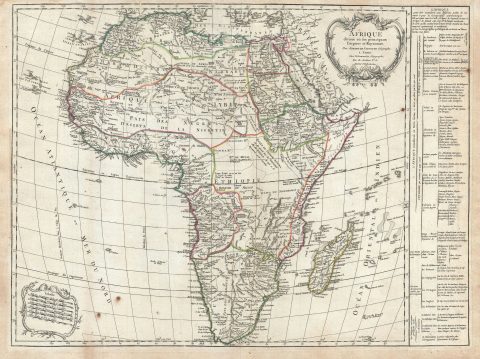 1784 Vaugondy Map of Africa