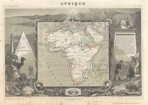 1852 Levasseur Map of Africa