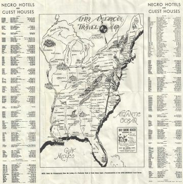 1942 Afro-American Newspapers Travel Map of the Eastern United States