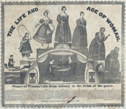 1835 Albert Alden Allegorical Broadside 'Life and Age of Woman'