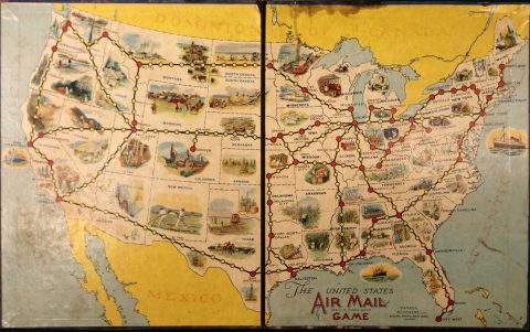 1927 Parker Brothers Gameboard Map of the United States