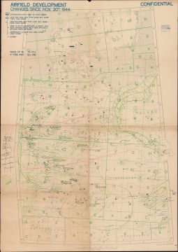 1945 942nd Aviation Topo. Bn. Map of Allied Airfield Development in Central Europe
