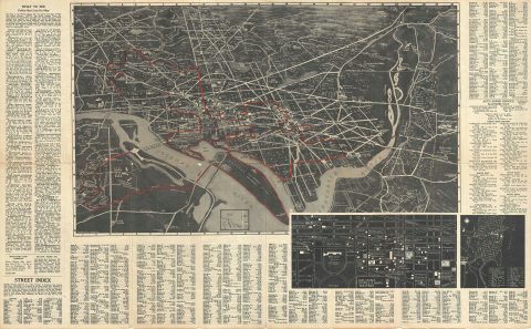 1934 Traster Bird's Eye View Map of Washington D.C.