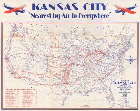 1928 Gallup Map Company Map of United States Air Routes