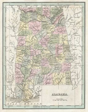1835 Bradford Map of Alabama