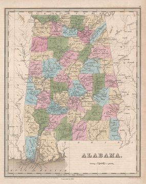 1846 Bradford Map of Alabama