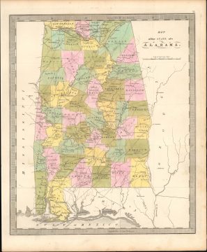 1842 Greenleaf Map of Alabama