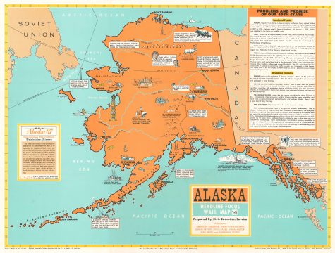 1967 Civic Education Service Pictorial Map of Alaska
