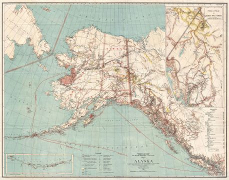 1898 Land Office Map of Alaska Showing Yukon Gold Districts