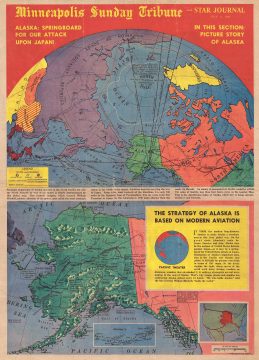 1942 Nelson and Minneapolis Sunday Tribune Map of Alaska and North Pole