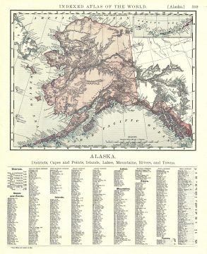 1892 Rand McNally Map of Alaska