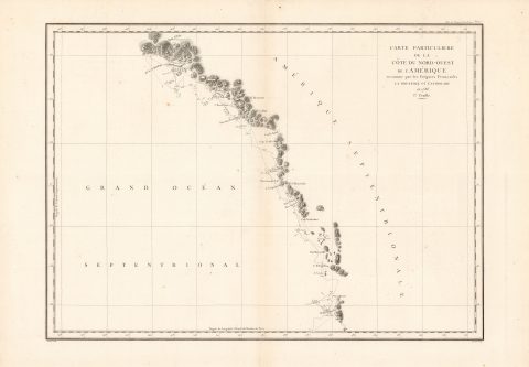 1786 La Perouse Map of the Southern Coast of Alaska