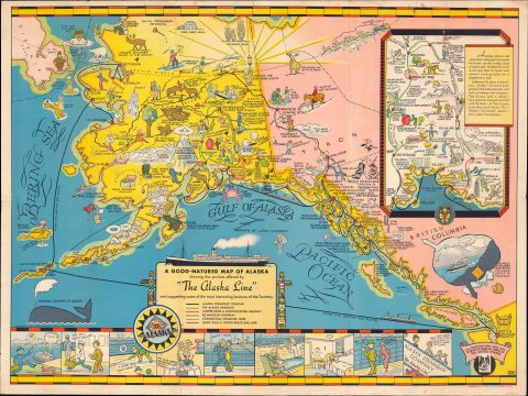 1934 Edward Camy Pictorial Map of Alaska, Alternate Printing