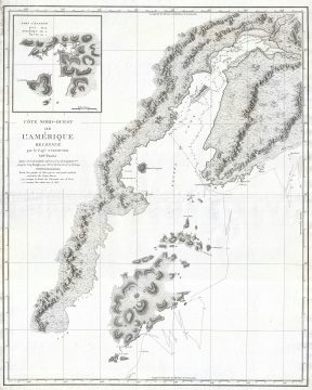 1799 Vancouver Map of Alaska: Kodiak Island, Cook Inlet, Anchorage