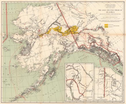 1898 U.S. Geological Survey Map of Alaska Gold and Coal Fields