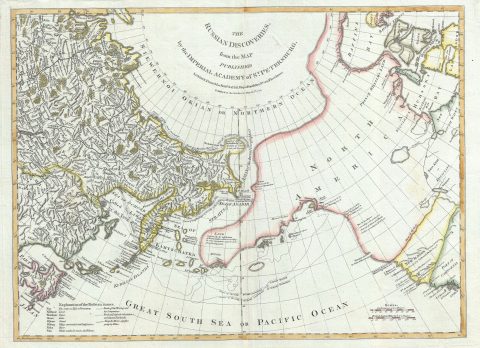 1775 Sayer Map of the Bering Strait, East Asia, and the Pacific Northwest