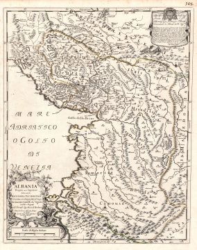1689 Cantelli / De Rossi Map of Albania