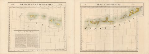 1827 Vandermaelan Map of the Aleutian Islands, Alaska