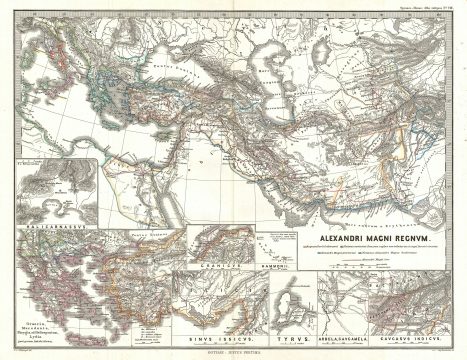 1854 Spruner Map of the Empire of Alexander the Great