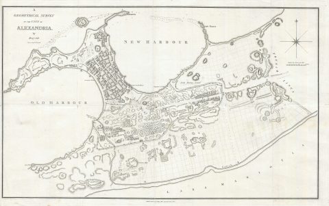 1809 Henry Salt Map of Alexandria, Egypt