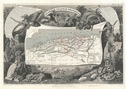 1852 Levasseur Map of Algeria