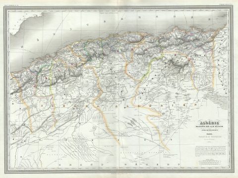 1860 Dufour Map of Algeria, Barbary Coast, Northern Africa