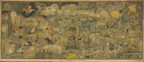 1923 Luxor Price Panoramic View Map of Mother Goose Land