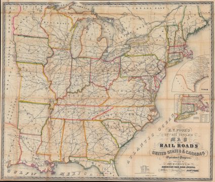 1858 H. V. Poor Railroad Map of the Eastern United States