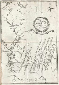 1805 Harris Map of the Allegheny, Monongahela, and Yohiogany Rivers