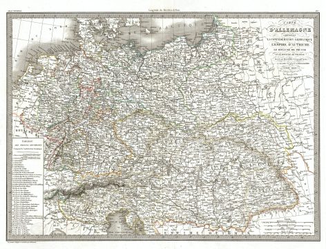 1830 Lapie Map of Germany, Austria, and Poland