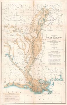 1861 Humphreys and Abbot Map of the Mississippi River Alluvial Region