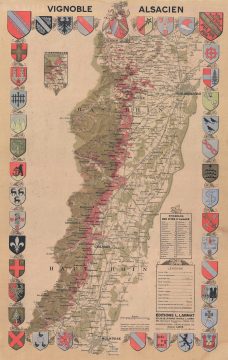 1949 Larmat Viticulture Wine Map of Alsace, France