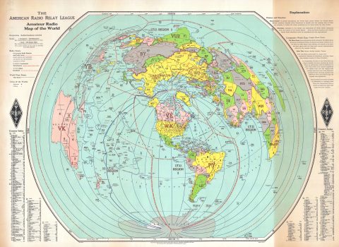 1976 American Radio Relay League Amateur Radio Map of the World
