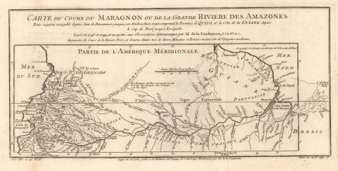 1780 Bellin Map of the Amazon River