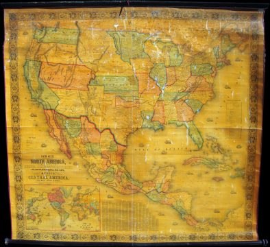 1854 Jacob Monk Wall Map of North America and the United States