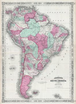 1863 Johnson's Map of South America