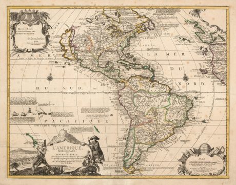 1699 De Fer map of America in a Rare Early State