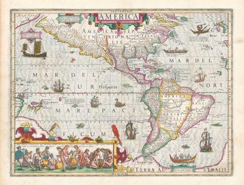 1606 Hondius Map of America
