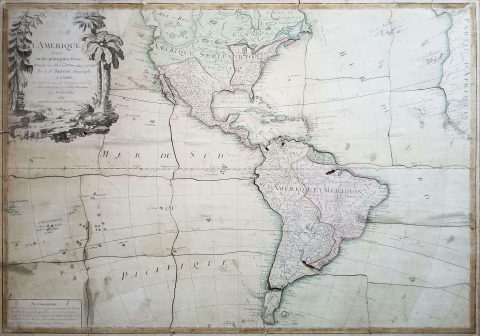 1784 Janvier Puzzle Map of America w/Sea of the West