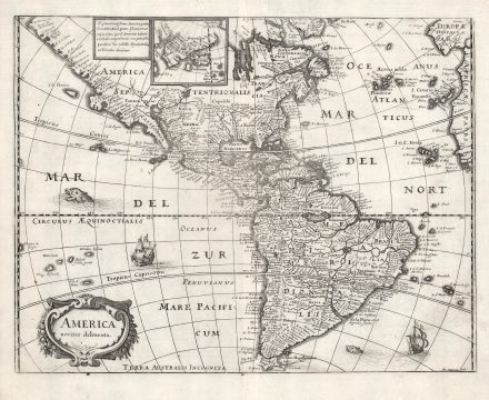 1646 Merian Map of America, after Blaeu