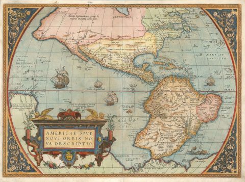1572 Ortelius Map of America