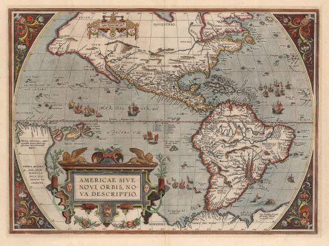 1603 Ortelius Map of America