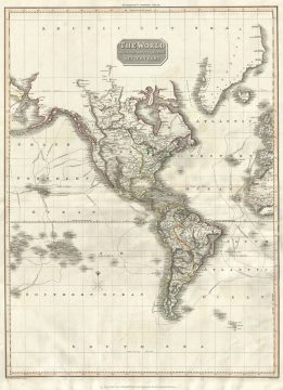 1812 Pinkerton Map of North America and South America