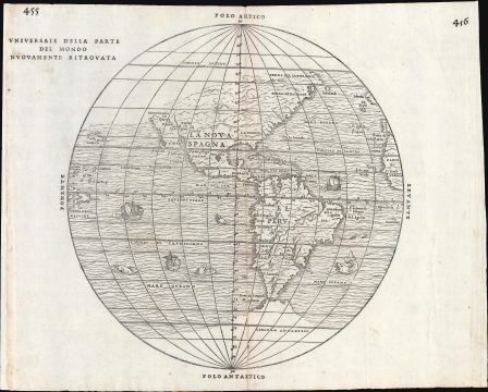 1556 Gastaldi - Ramusio Map of America: Rare First Block
