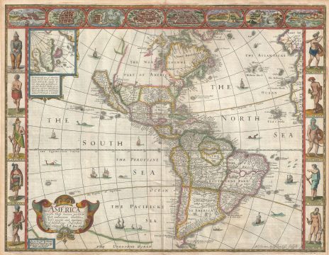 1676 John Speed Map of America