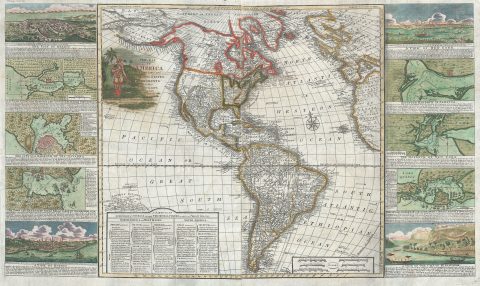 1799 George Thompson Map of North America and South America