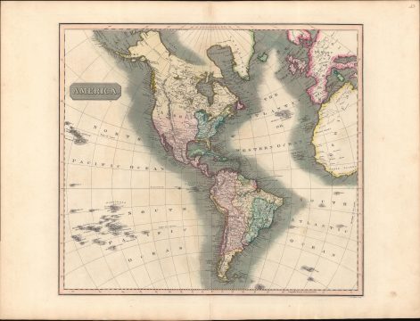 1813 Thomson Map of North and South America