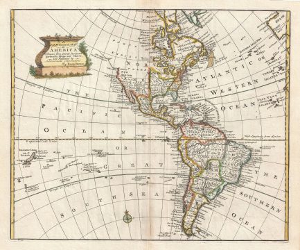 1747 Bowen Map of North America and South America