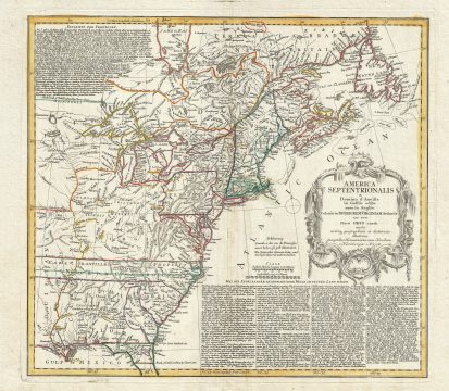 1756 Homann Heirs Map of the English Colonies in America (United States)